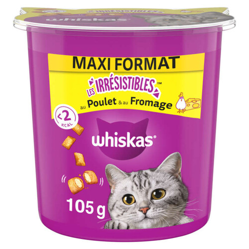 Whiskas Les Irrésistibles au poulet et au fromage 105g