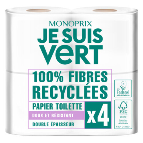 Papier toilette Uni Vert Compact écologique - x4 - Drive Z'eclerc