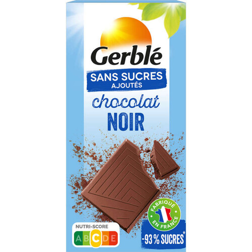 Gerblé Chocolat Noir Sans Sucres Ajoutés 80G