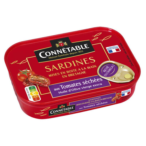 Connétable Sardines aux Tomates Séchées &  à L'Huile d'Olive Vierge Extra 115g