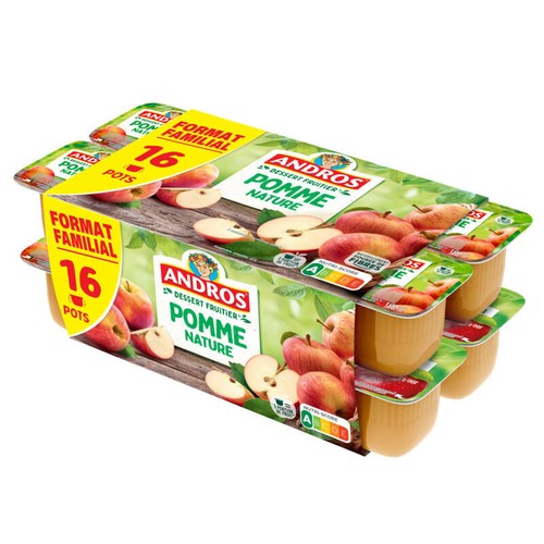 Andros Compote Pomme Nature 16x100g