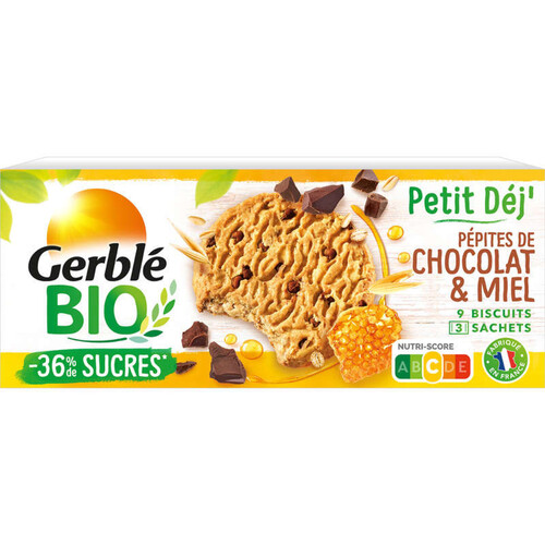 Gerblé Bio biscuit petit déj pépite chocolat & miel 130g