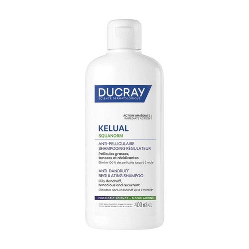 Ducray Kelual Squanorm Shampoing Traitant Régulateur Pellicules Grasses 400ml