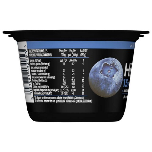 HiPRO Yaourt Myrtille 15g Protéines 2x160g
