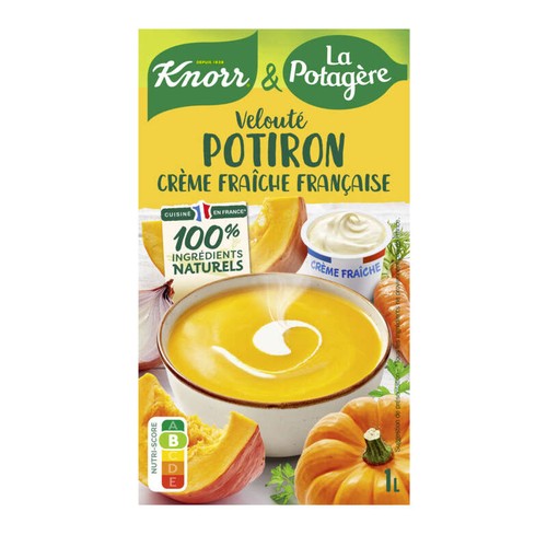 Knorr Soupe Velouté de Potiron à la Crème fraiche Française 1L
