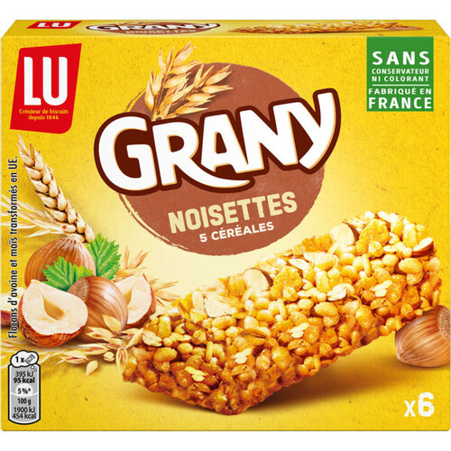 Lu Grany Barres de Céréales Noisettes 5 Céréales 138g