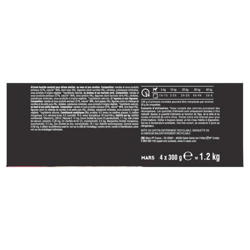 Cesar Barquettes en terrine 4 variétés pour chien 4x300g