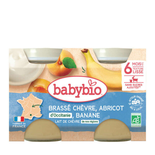 Babybio Petit Pots Brassé Chèvre Abricot 2x130g