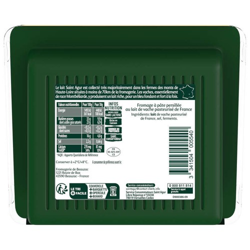 Saint Agur Force Et Fondant Fromage À Pâte Persillée 125g