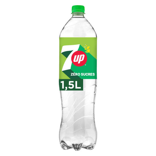 Seven Up 7up - Soda zero sucres citron & citron vert - La bouteille de 1,5L