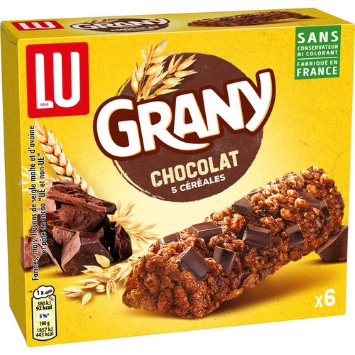 Lu Grany Barres de Céréales Chocolat 125g
