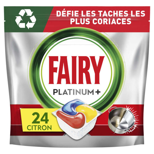 Fairy Platinum Pastilles Lave-Vaisselle Tout En 1 Citron X24 -372G