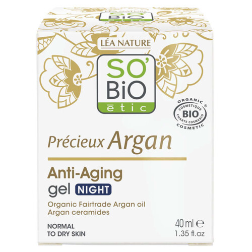 SO'BiO Étic Gelée de nuit Anti-Âge à l'Huile d'Argan Bio 50ml