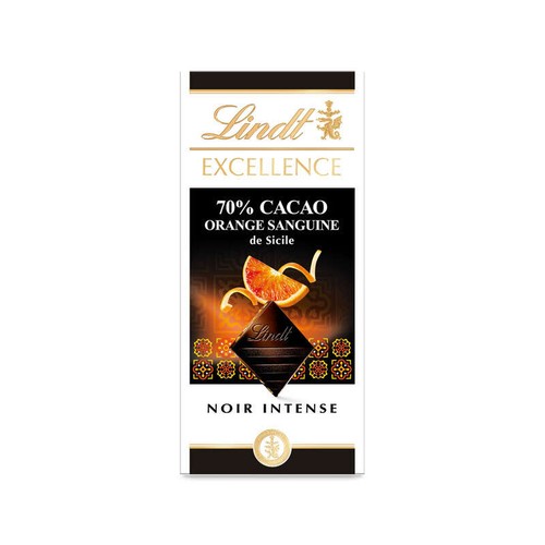 Lindt Excellence Chocolat Noir 70% Orange Sanguine de Sicile 100g