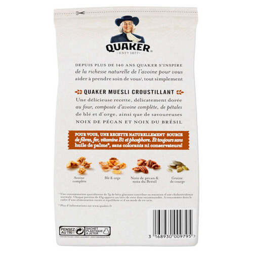 Quaker Muesli Croustillant Céréales Noix de pécan & noix du Brésil 500 g