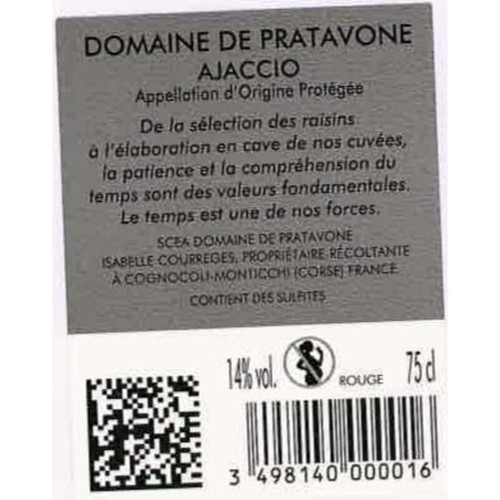 Domaine de Pratavone AOP Ajaccio 75cl