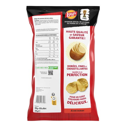 Lay's Chips nature 250g + 10% Offert
