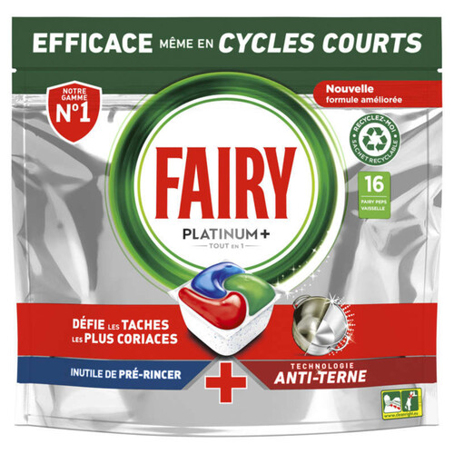 Fairy Platinium+ Tout en 1 Tablette Lave Vaisselle x16