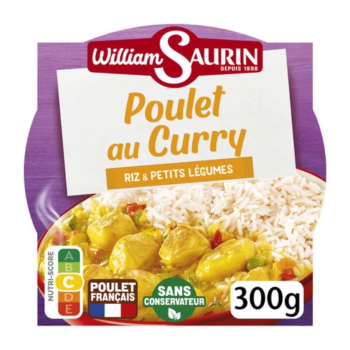 William Saurin Poulet Curry Riz Petit legumes 300g
