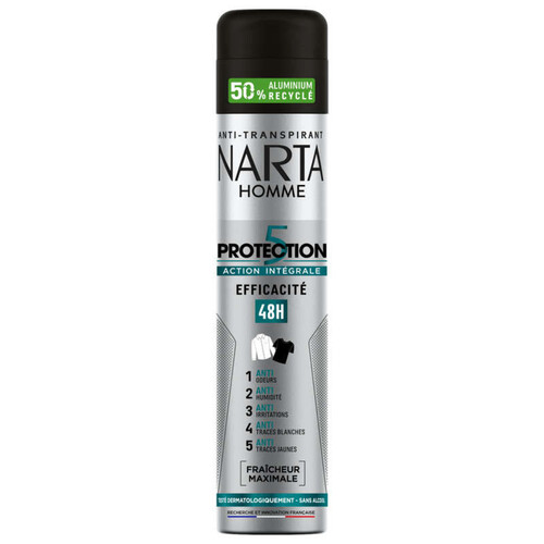 Narta Déodorant Homme Protection 5 efficacité 48h 200ml