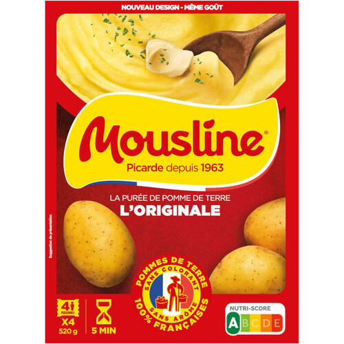 Mousline Purée de Pomme de Terre Nature x4 sachets 520g