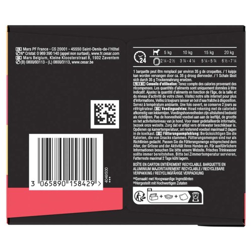 Cesar Terrines classiques pour chien adulte 4 variétés 8x150g