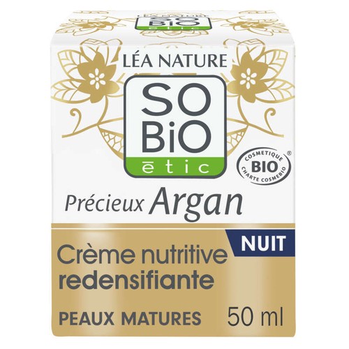 SO'BiO Étic Crème Nutritive Redensifiante de nuit à l'Huile d'Argan 50ml