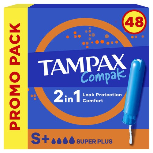 Tampax Compak Super Plus Tampons Avec Applicateur x48