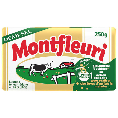 Montfleuri beurre demi-sel allégé 60%mg plaquette 250g