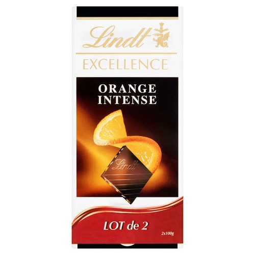 Lindt Excellence Chocolat Noir Orange 2x100g