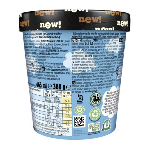 Ben & Jerry's Glace en Pot Brookieees & Cream 388g