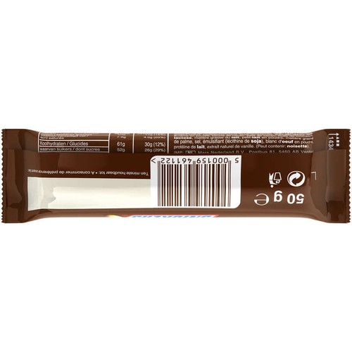 Snickers Barre Chocolat Caramel Cacahuète 50g