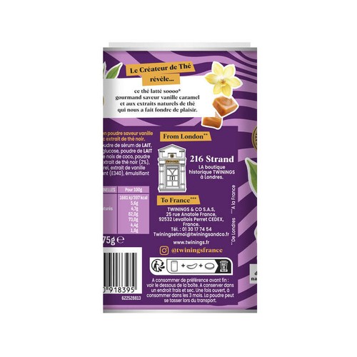 Twinings Thé Latté saveur Vanille Caramel 175g
