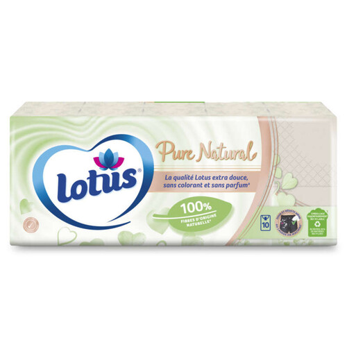 Lotus Mouchoirs Etuis Pure Natural x10