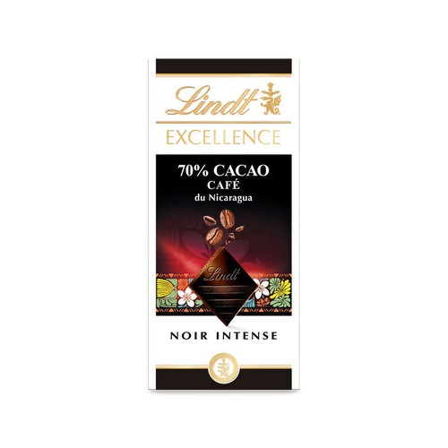 Lindt Tablette chocolat Noir  Café Nicaragua 70% 100g