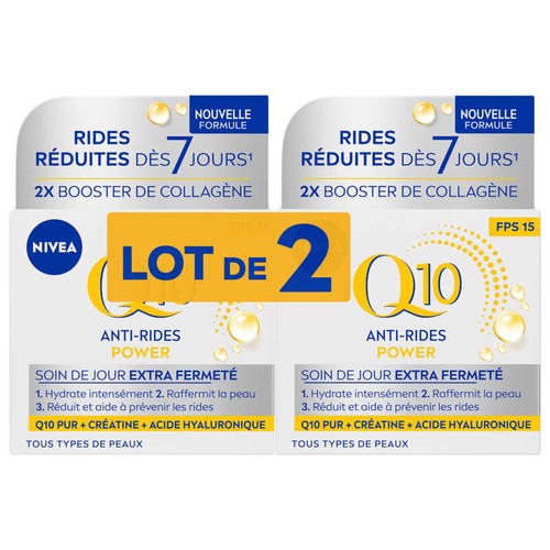 Nivea Crème visage jour anti-rides extra fermeté Q10 2x50ml