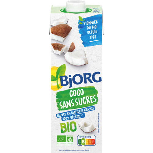 Bjorg Boisson Coco Sans Sucres Bio 1l