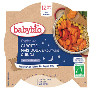 [Par Naturalia]  Babybio Fondue de carotte, maïs et quinoa, dès 12 mois, Bio 230g