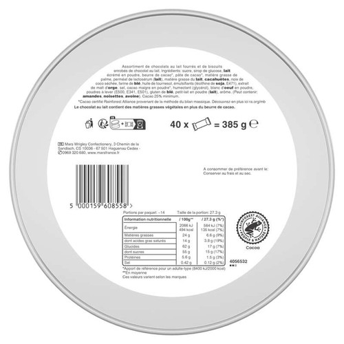 Celebrations Boite métal de chocolats emballés 385g