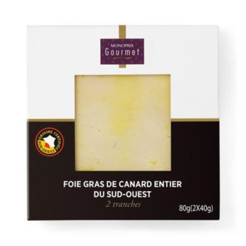 Monoprix Gourmet Foie Gras De Canard Entier Du Sud-Ouest Igp