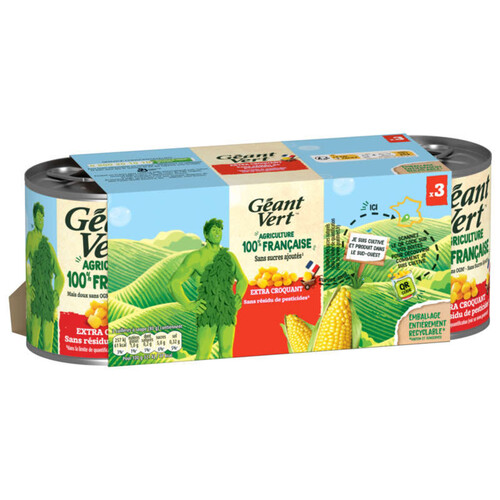 Geant Vert Maïs Doux Extra Croquant 3 x 140g