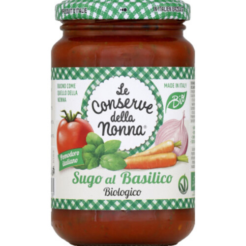 Conserve Della Nonna Sauce au basilic, bio 350 g