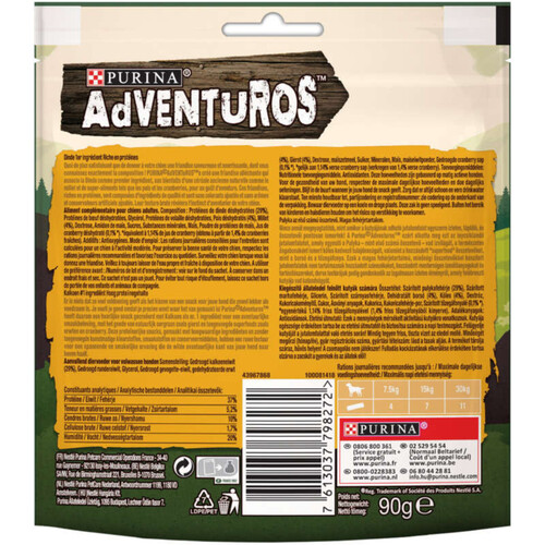 Adventuros Friandises pour Chien riche en Dinde 90g