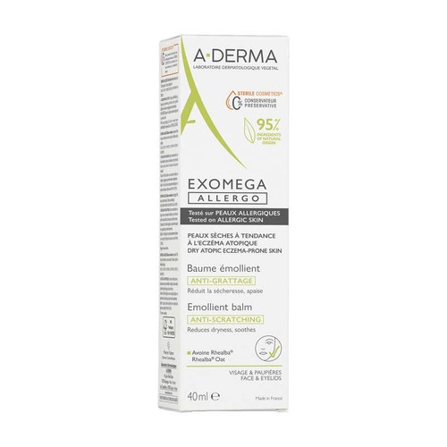 A-Derma Exomega Allergo Baume Émollient Anti-Grattage 40ml