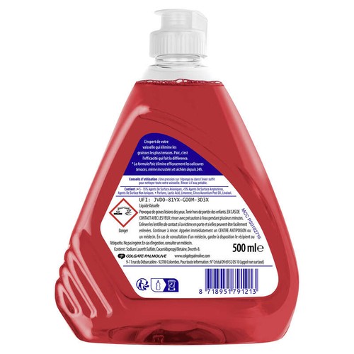 Paic Défi 24H Liquide vaisselle fruits rouges 500ml