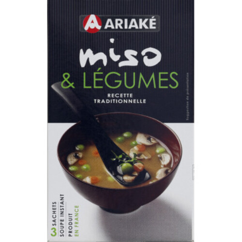 Ariaké Miso & Légumes Recette Traditionnelle X 3 Sachets