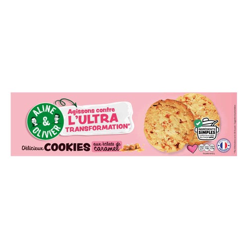 Aline & Olivier Cookie caramel beurre salé Zéro ingrédient ultratransformé 170g