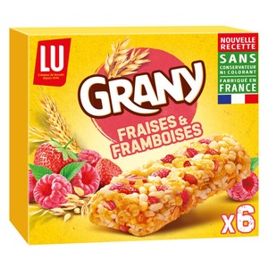 LU Grany Barres de céréales Fraises et Framboises 108g