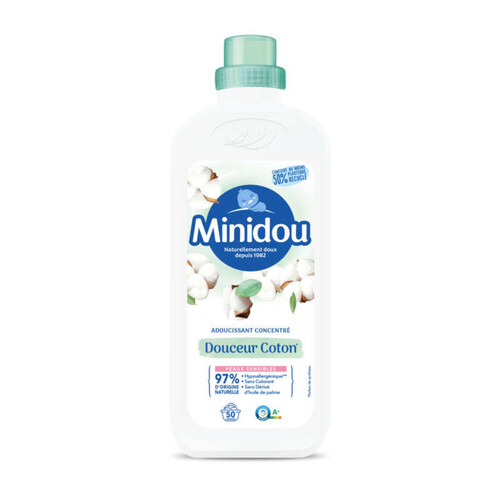 Minidou assouplissant concentré douceur coton bouteille x50 lavages 1L