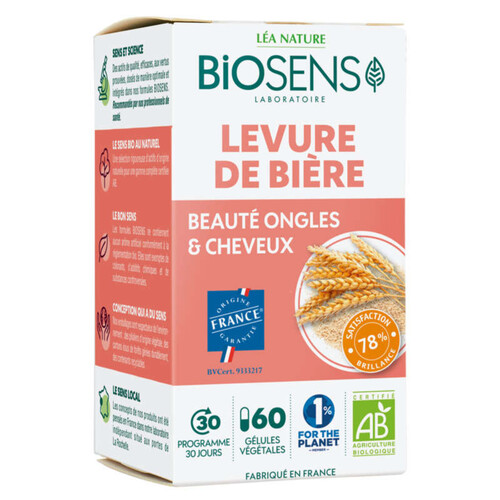 Biosens Gélules Végétales Levure De Bière Bio X60
